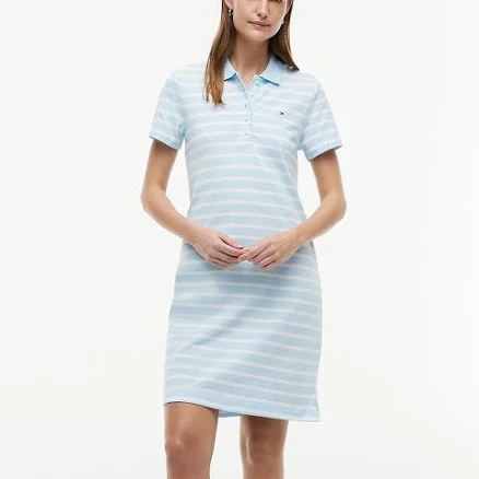 Tommy Hilfiger Women's Striped Stretch Pique Polo Dress
