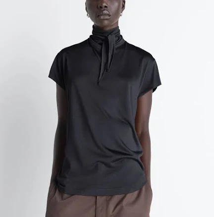 LEMAIRE Short Sleeve Foulard Top in viscose cotton jersey