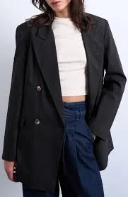 Pinstripe Double Breasted Blazer
