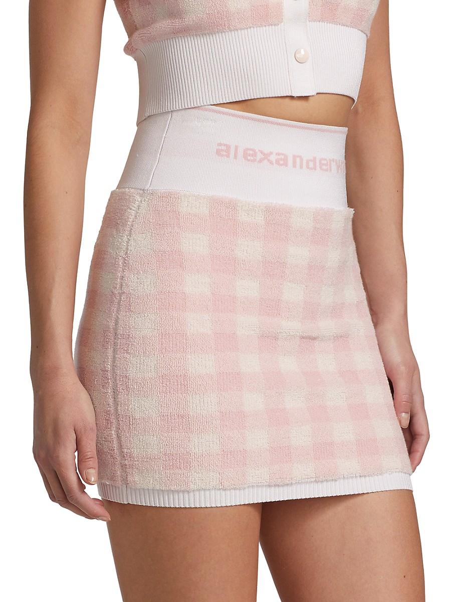 Gingham Knit Mini Skirt