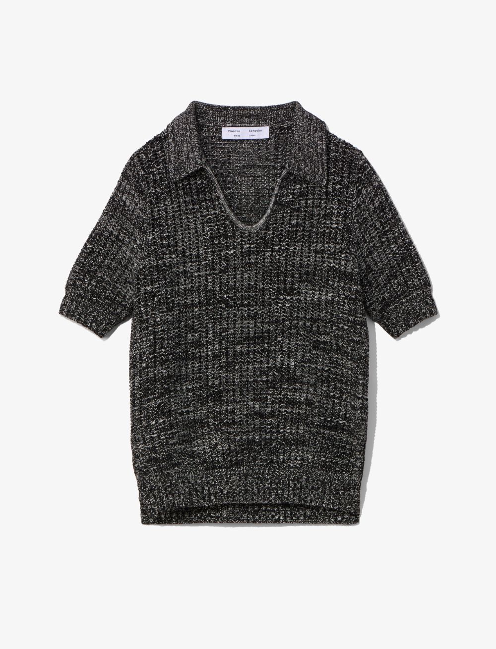 U-neck Knitted Polo Top