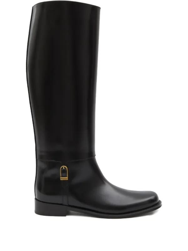 Cut-out Detail Knee Length Boots