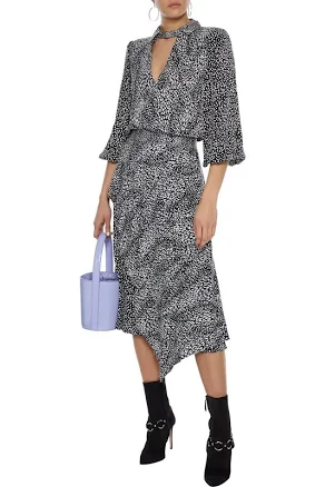 Alice + Olivia Danita Asymmetrical Midi Skirt