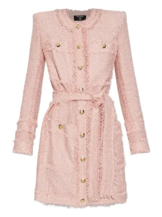 Sequin-embellished Tweed Mini Dress