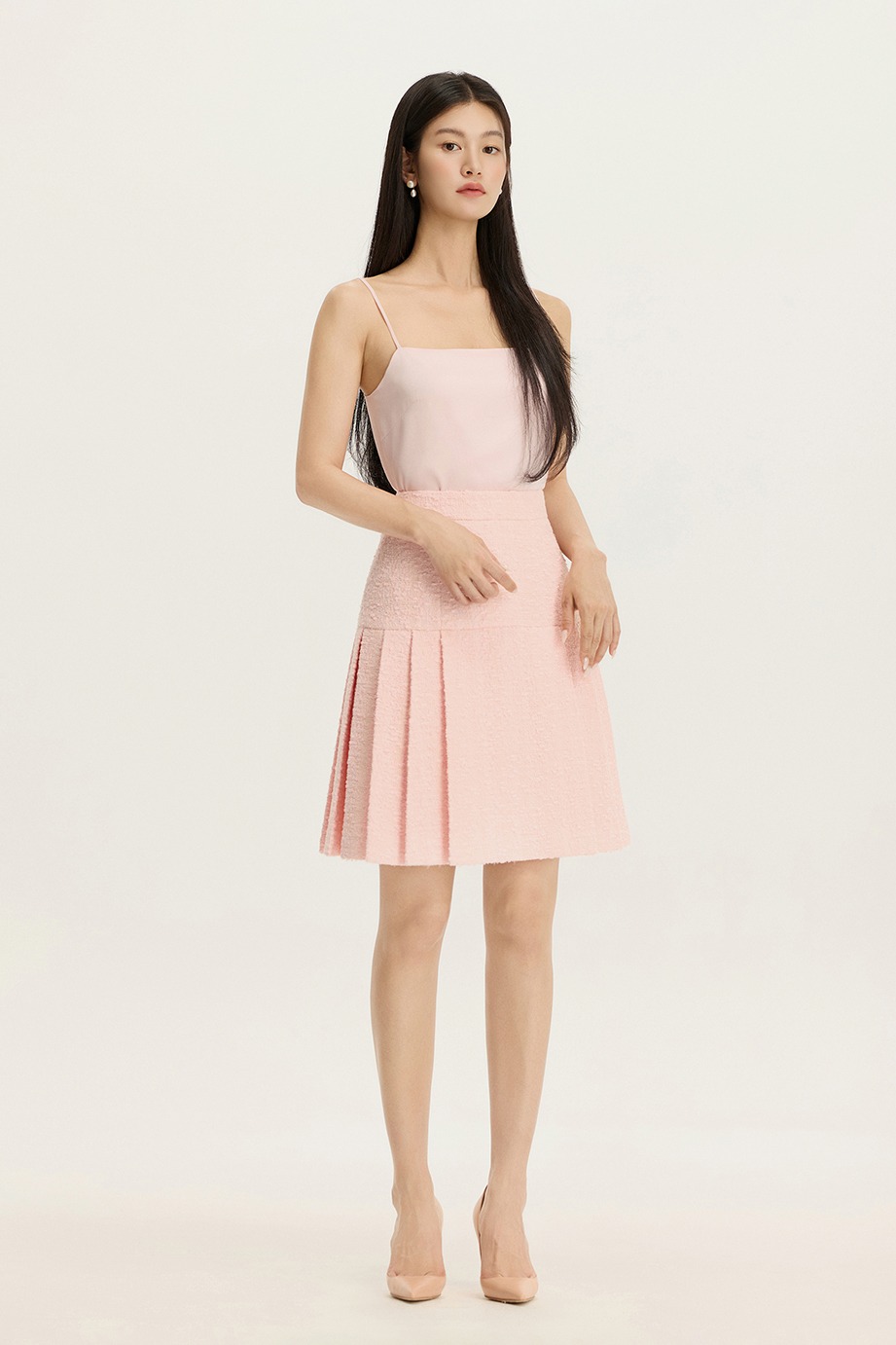 Tweed Pleats Skirt