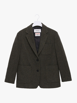 Overfit Khaki Herringbone Jacket