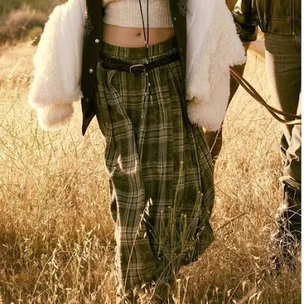 Plaid Flannel Maxi Skirt