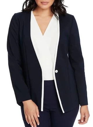CHAUS Women's Long Sleeve Trimmed Jacket