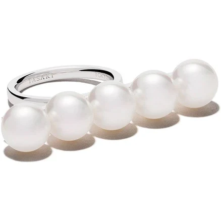 Tasaki 18kt white gold Balance signature ring Women Silver