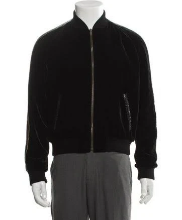 Saint Laurent 2018 Velour Bomber Jacket in Black, Men's US36, IT46 | SSaint Laurent 2018 Velour Bomber Jacket in Black, Men's US36, IT46 | S