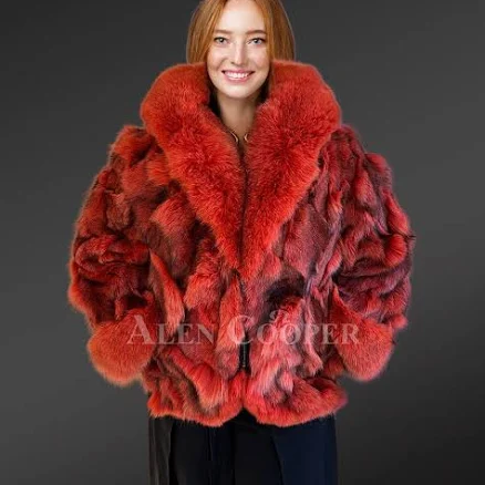 Avant-Garde Women's Dressy Crop Fox Jacket