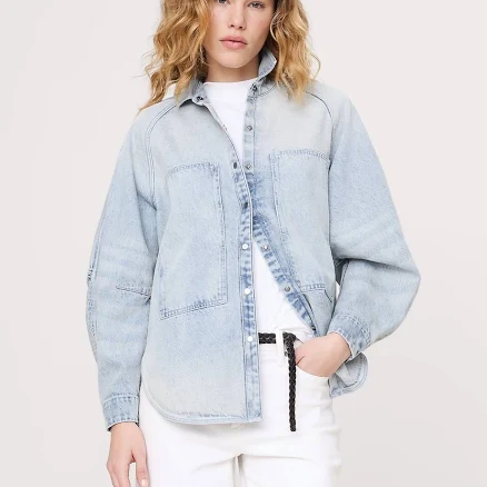 Banana Republic Women's Oversized Denim Shirt with Utility Pocket