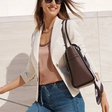 White House Black Market Women's Cropped One-Button Blazer