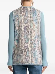 Jacquard vest with floral paisley pattern