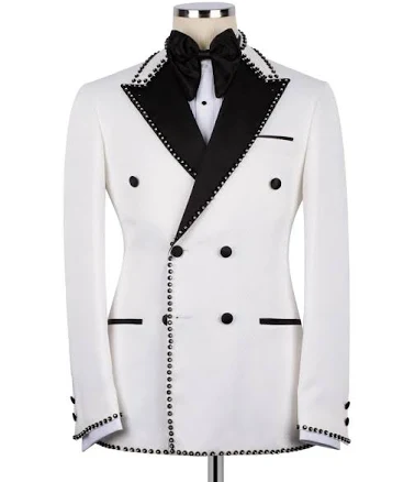 Honaj Couture Double Breasted Beaded Tuxedo