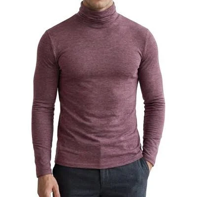 Inspire Chic Men's Turtleneck Long Sleeve Slim Fit Soft Thermal Tee Shirts