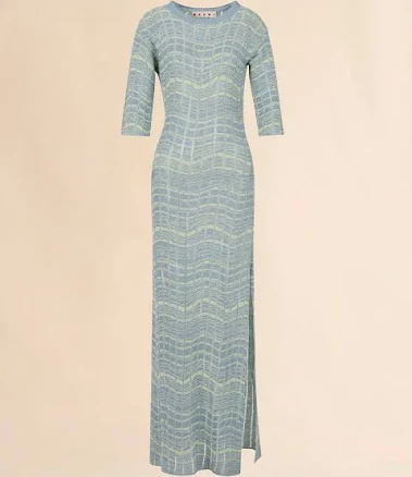 Marni Ribbed Linen Wavy Dress