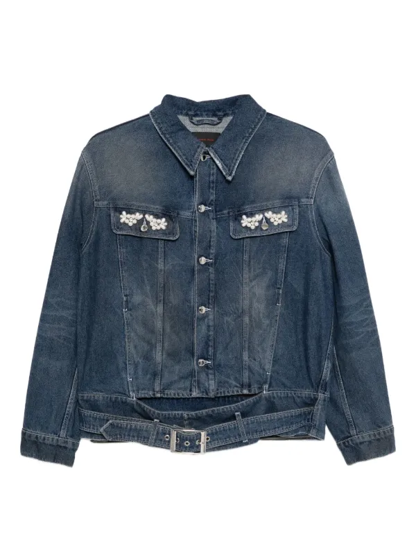 Crystal-embellished Denim Jacket