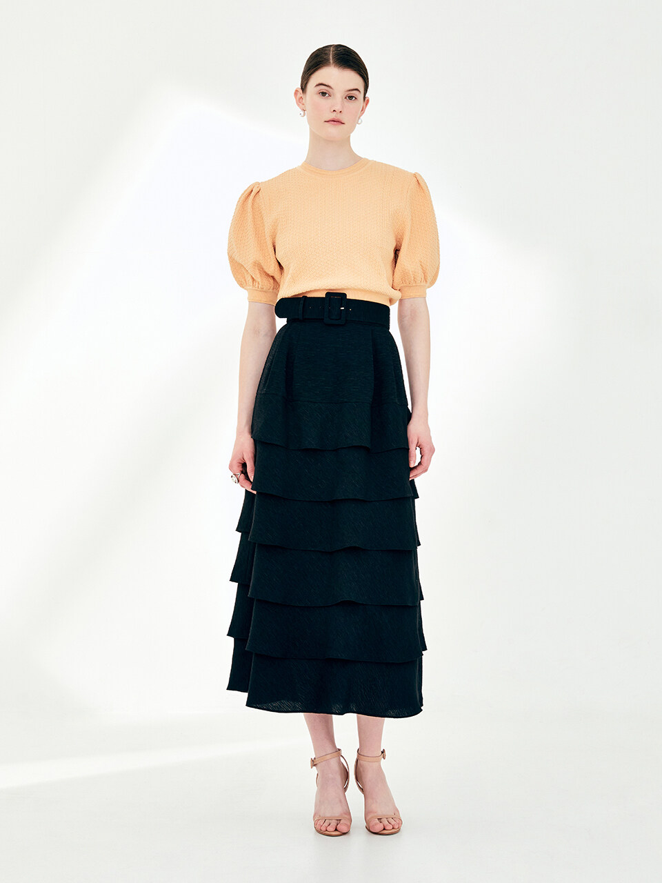 Daphne Layered Ruffle Skirt (Black)