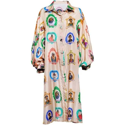 DOORS NYC A.NTY STORY Collared Balloon Sleeve Midi Dress