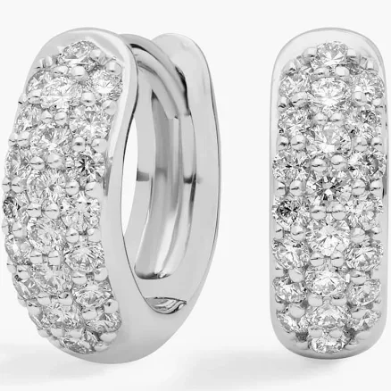 Blue Nile 1/3 ct. tw. Mini Diamond Pavé Huggie Hoop Earrings in 14k