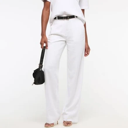 Abercrombie & Fitch Women's Tailored Linen-Blend Wide Leg Pants