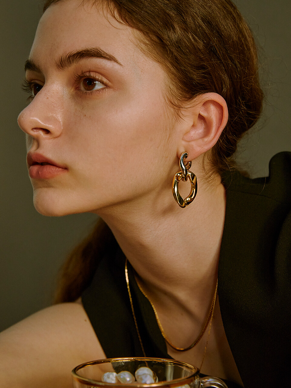 Combi Chain Drop Earring
