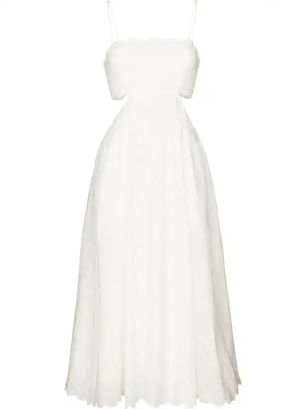 Aliane Scallop Flared Midi Dress