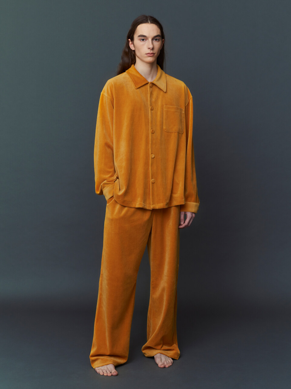 Velour Pajama Set M (Mustard)