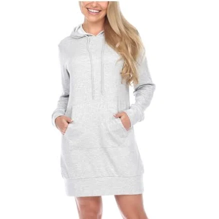 White Mark Women's Hoodie Sweatshirt Dress