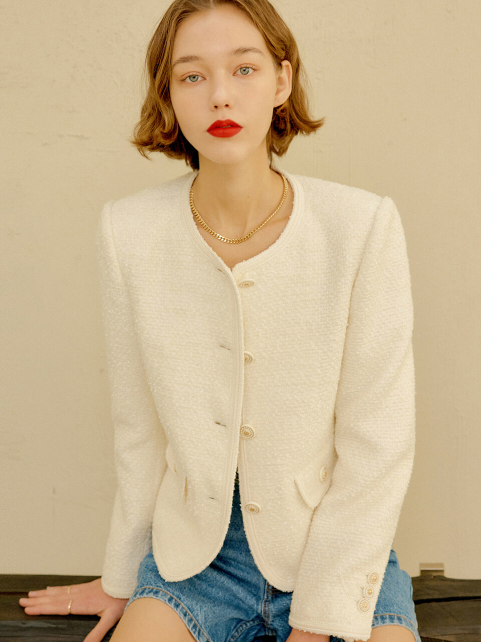 Gia Trimming Tweed Jacket (2 Colors)