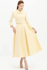 Wool Silk High Waist Volume Skirt