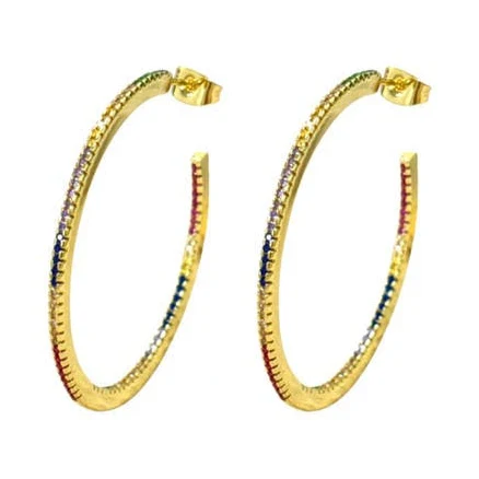 Hollywood Sensation Women's Rainbow Hoop Earrings
