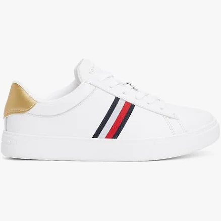 Tommy Hilfiger Women's Signature Stripe Leather Court Sneaker