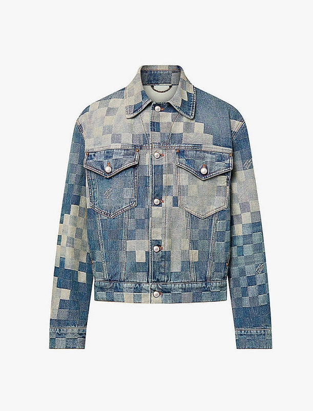 Damier Checked Denim Jacket
