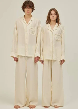 CLASSIC PAJAMA COUPLE SET_ivory