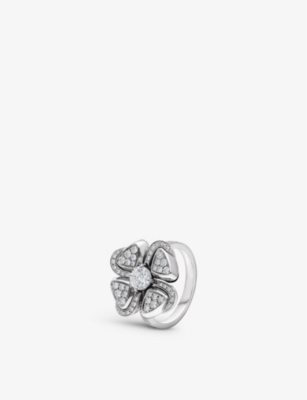 BVLGARI - Fiorever 18ct white-gold and diamond ring
