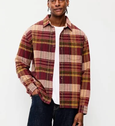 Old Navy Men's Loose Fit Plaid Shirt