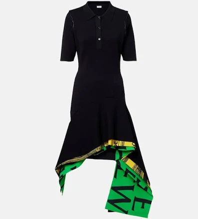 Loewe Women's Layered Asymmetric-Hem Stretch-Woven Mini Dress