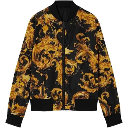 Versace Men's Reversible Baroque-Print Bomber Jacket