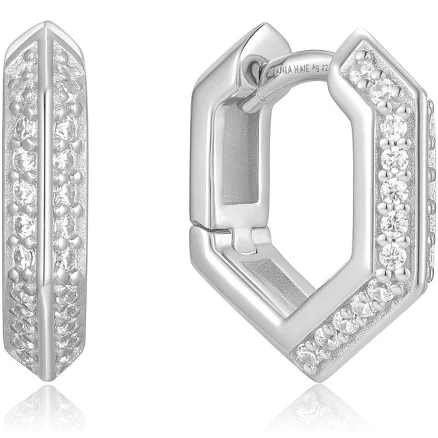 ANIA HAIE Pavé Shield Huggie Hoop Earrings
