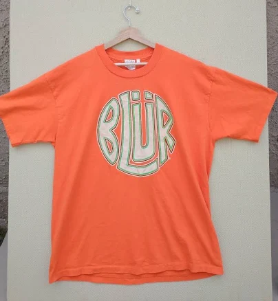 Vintage 90s Blur Band Logo T Shirt Xl Rare Britpop Suede Lush Oasis