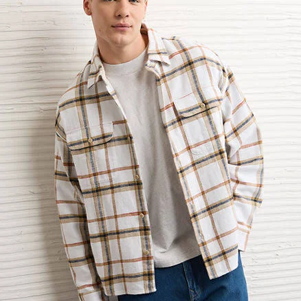 AE Men's Boxy Flannel Shirt