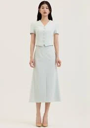 High Waist Slit Flare Skirt