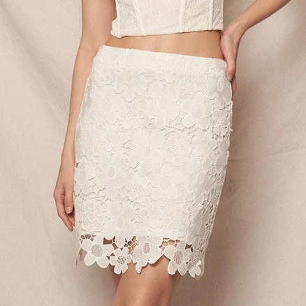 Floral Lace Mini Skirt