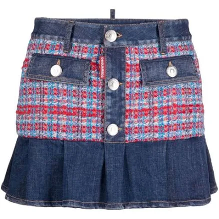 low-rise denim miniskirt