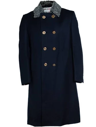 Thom Browne, Fu pin tuck cavalry twill Chesterfield coat