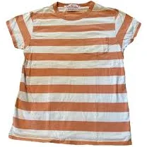 LEVIS VINTAGE CLOTHING LVC 1940'S SPLIT HEM T-SHIRT STRIPE Orange White Size S