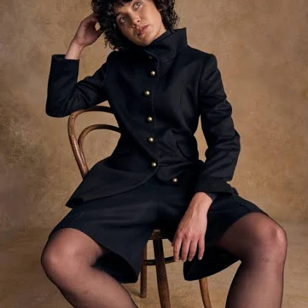 Lynn Tweed Coat Navy Melton