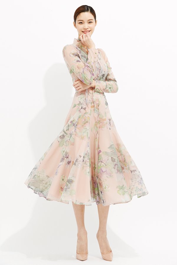Silk Chiffon Flare Skirt